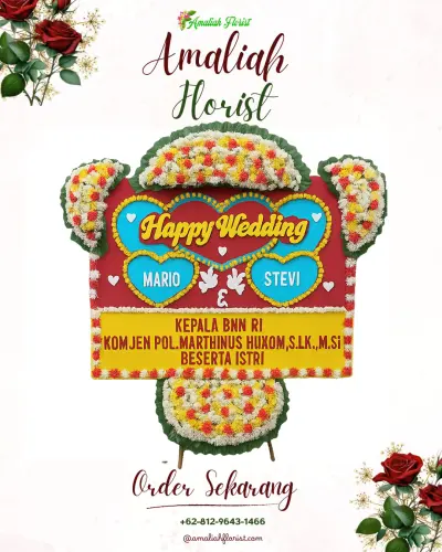 Karangan Papan Bunga Pernikahan di Payangan